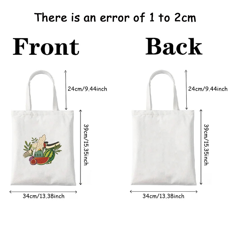 Arabic Calligraphy Olive Map Canvas Bag