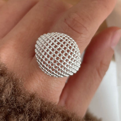 خاتم حفلة بسيط من الفضة الإسترلينية 925 مصنوع يدويًا