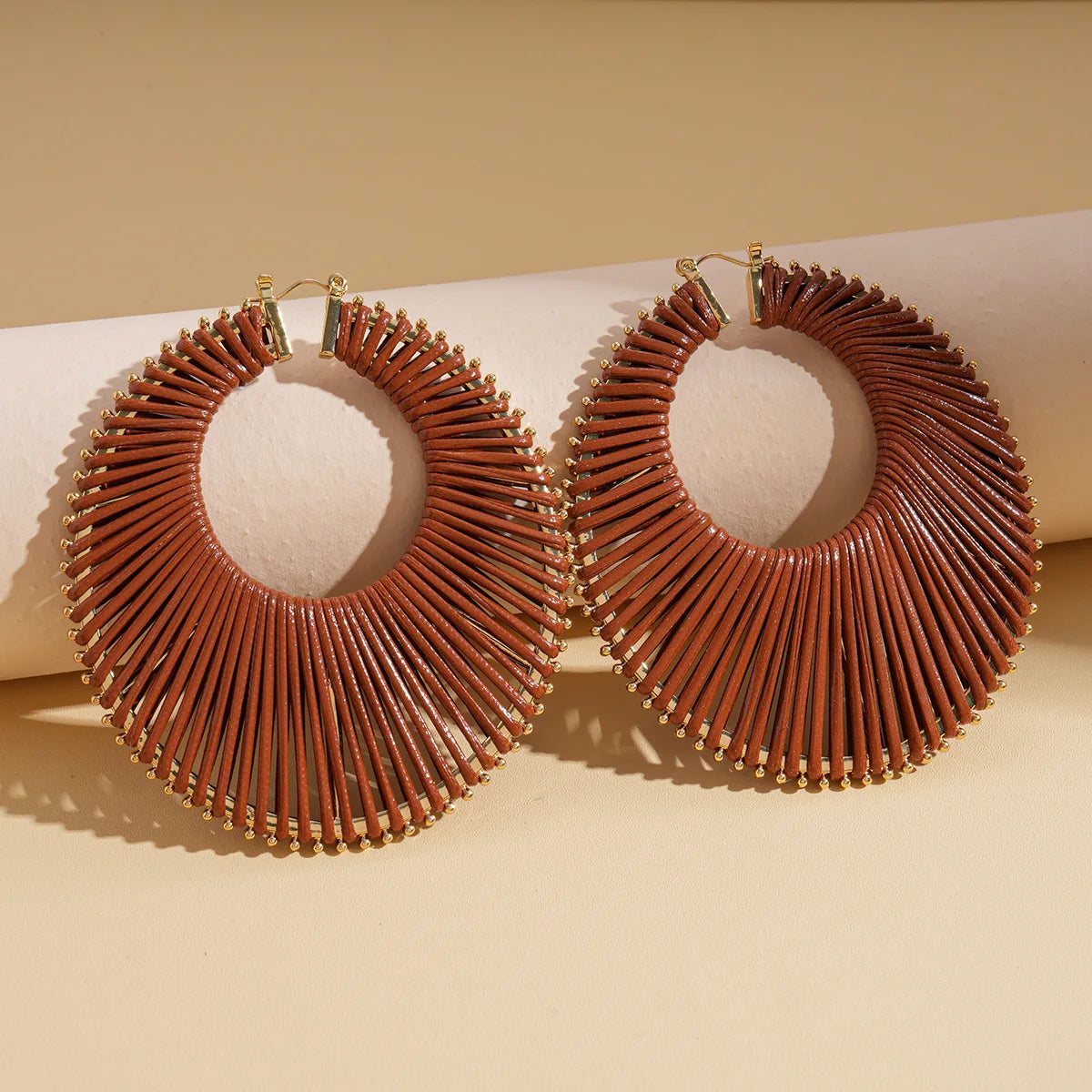 Bohemian Braided Hollow Hoop Geometric Round Earrings
