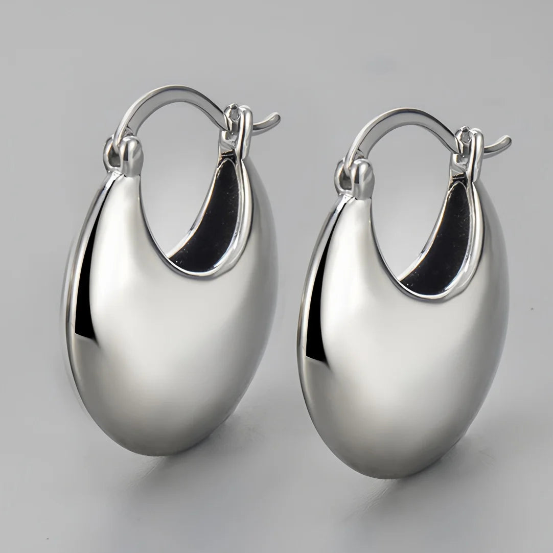 925 Sterling Silver Frosting Hoop Crossing Line Hollow Out Earrings