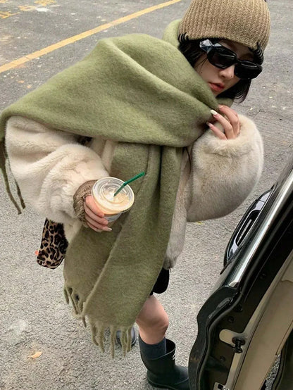 Luxury Cashmere Thickened Warm Shawl Scarf