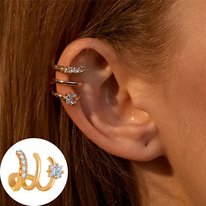 Bohemian Piercing Crystal Rhinestone Ear Cuff Wrap Earrings