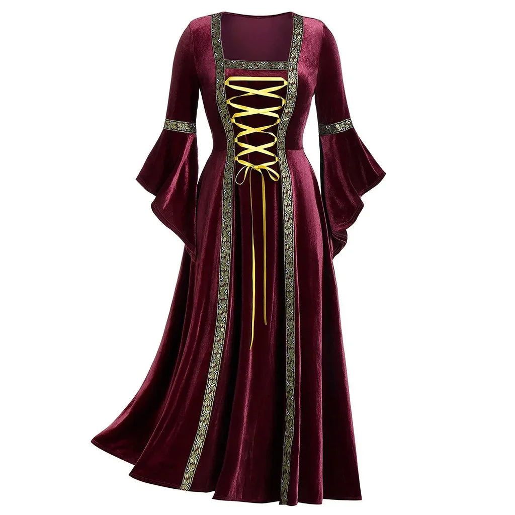 Halloween Costumes Long Sleeve Medieval Cosplay Dress