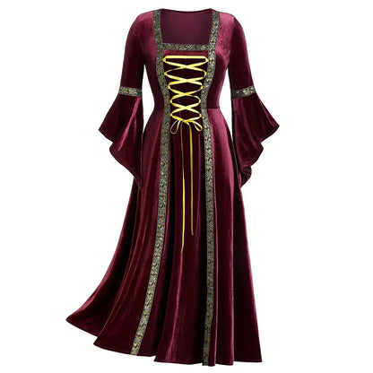 Halloween Costumes Long Sleeve Medieval Cosplay Dress