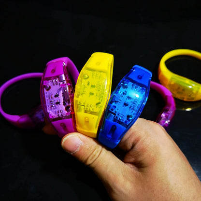 6pcs LED Voice Activated Sound Control Silicone Wristband