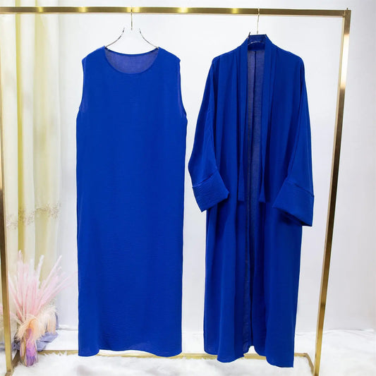 Muslim Jilbab Abaya Sleeveless Inner Dress Set