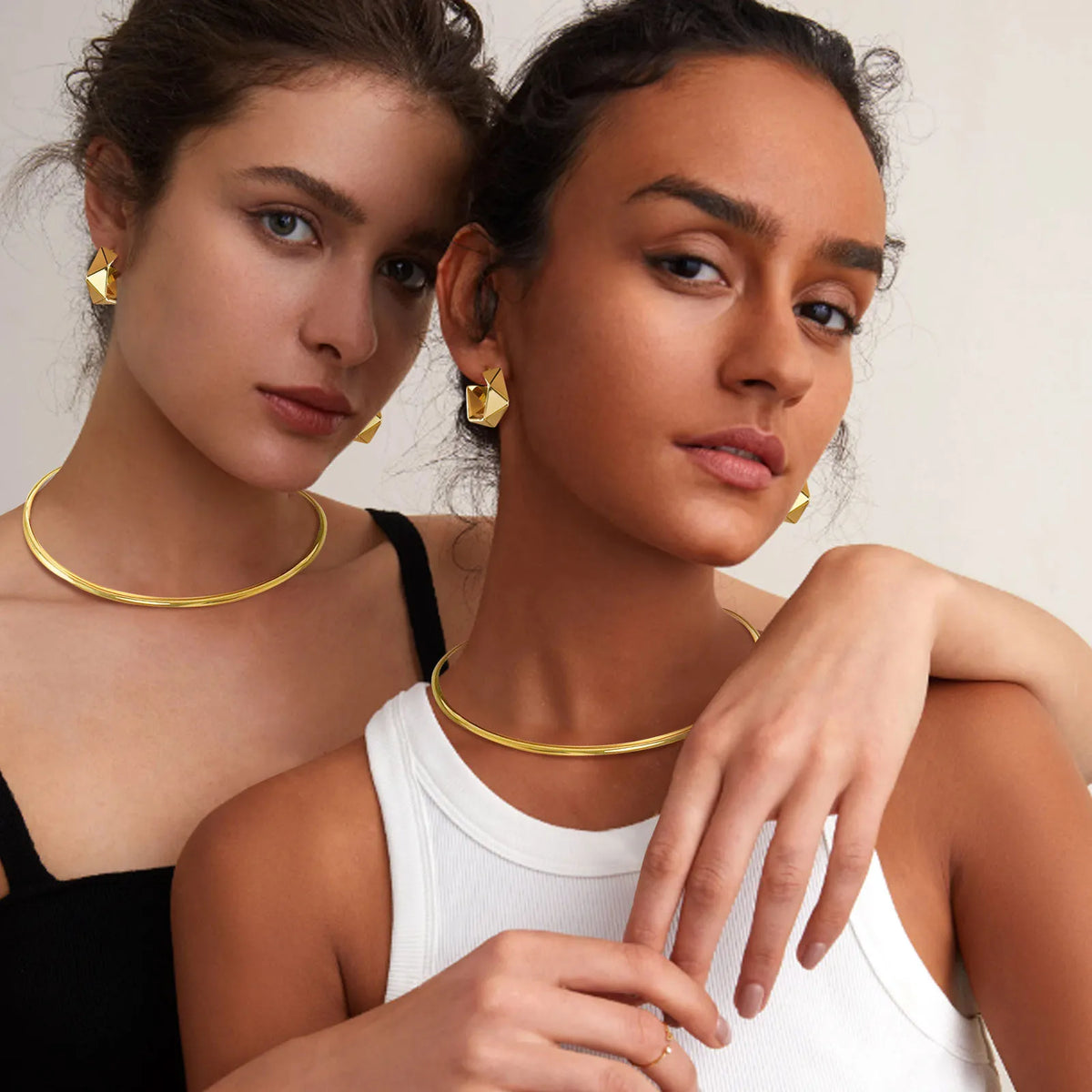 Stainless Steel Chocker Collar Open Neck Cuff Torques Minimalist Necklace