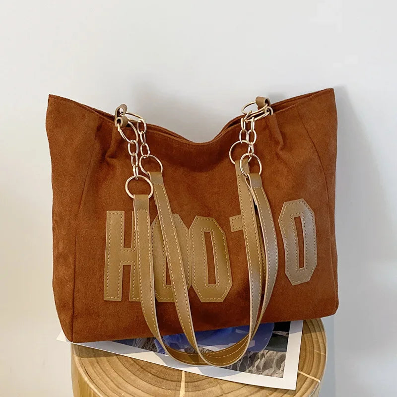 Letters Tote Canvas Campus Handbag Bolsa