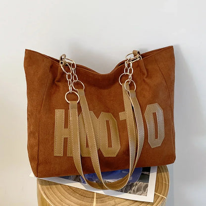 Letters Tote Canvas Campus Handbag Bolsa
