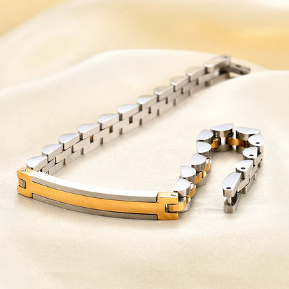 6MM Laser Logo Personalized Stainless Steel Strap Bracelet