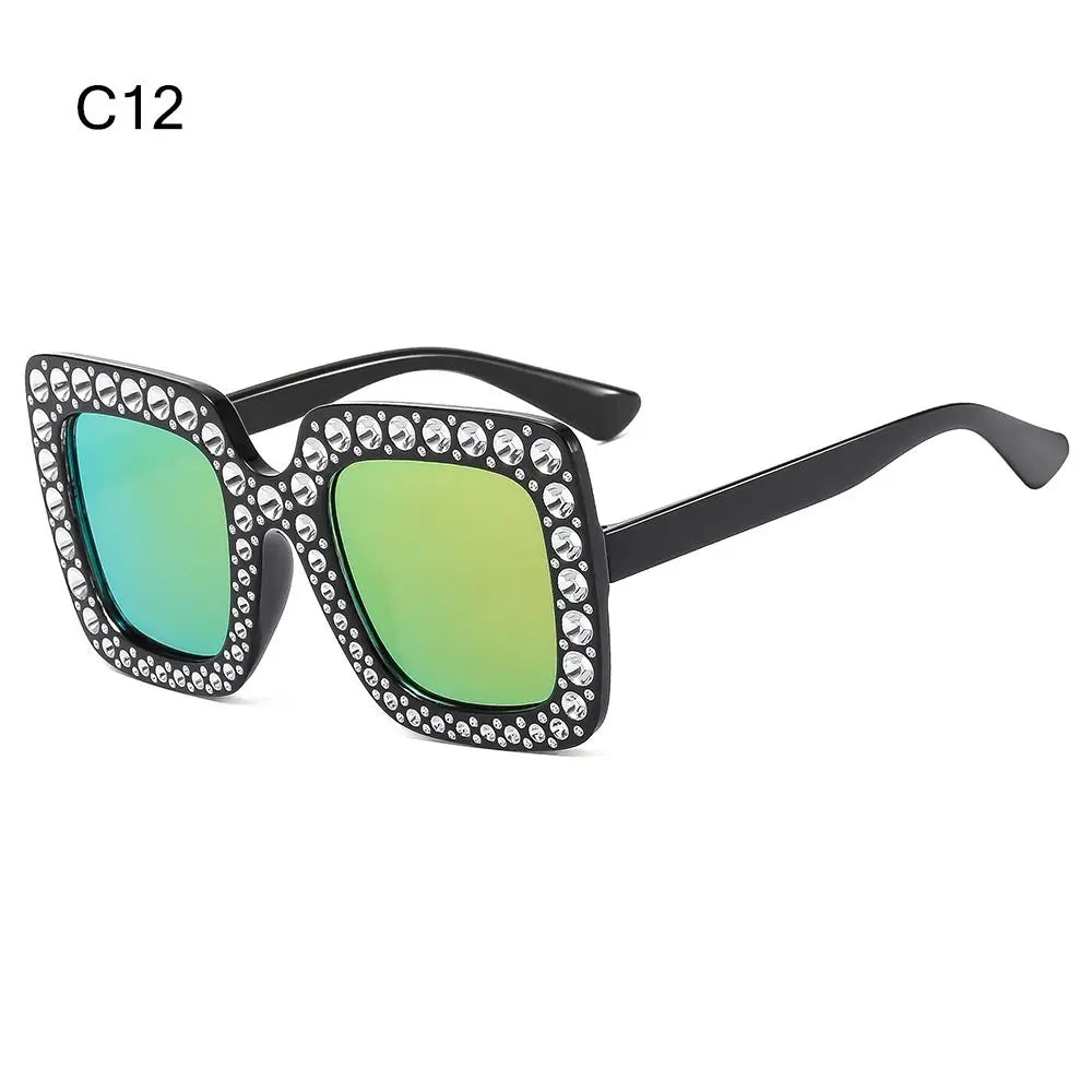 Square Glitter Children Diamond Sunglasses