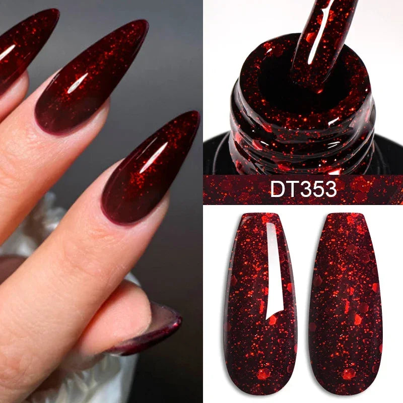 7ml Red Series Gel Nail Polish Glitter