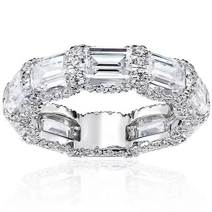 Huitan Geometric Fresh Style Charming Inlaid Shiny CZ Rings