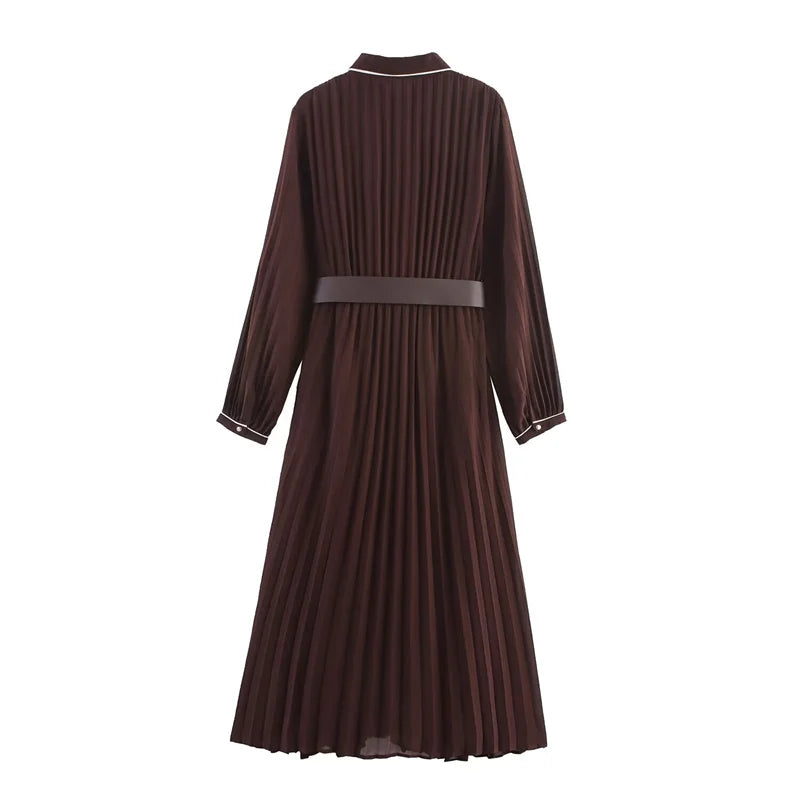 Russet Long Sleeves Maxi Dress