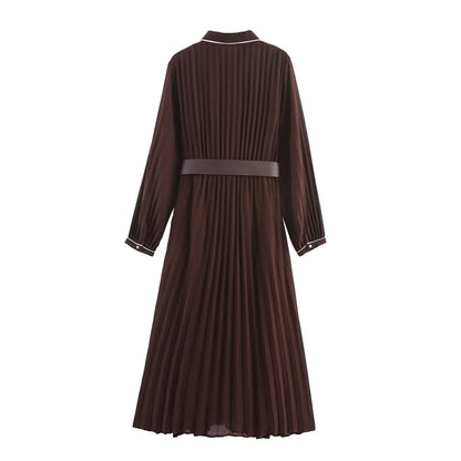 Russet Long Sleeves Maxi Dress
