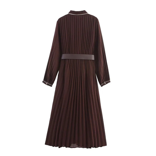 Russet Long Sleeves Maxi Dress