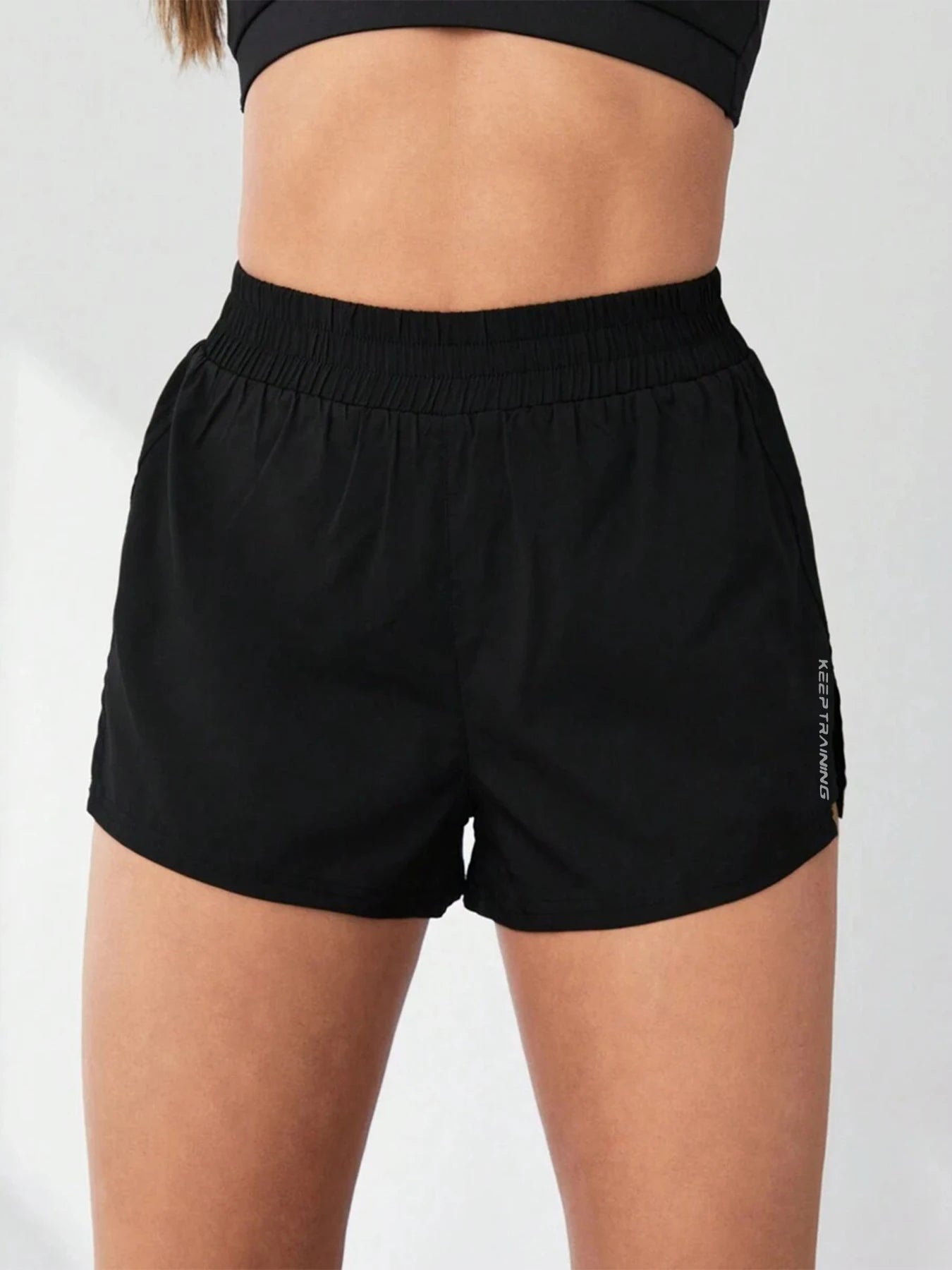 Faux Two-Piece Anti-Exposure Yoga Shorts