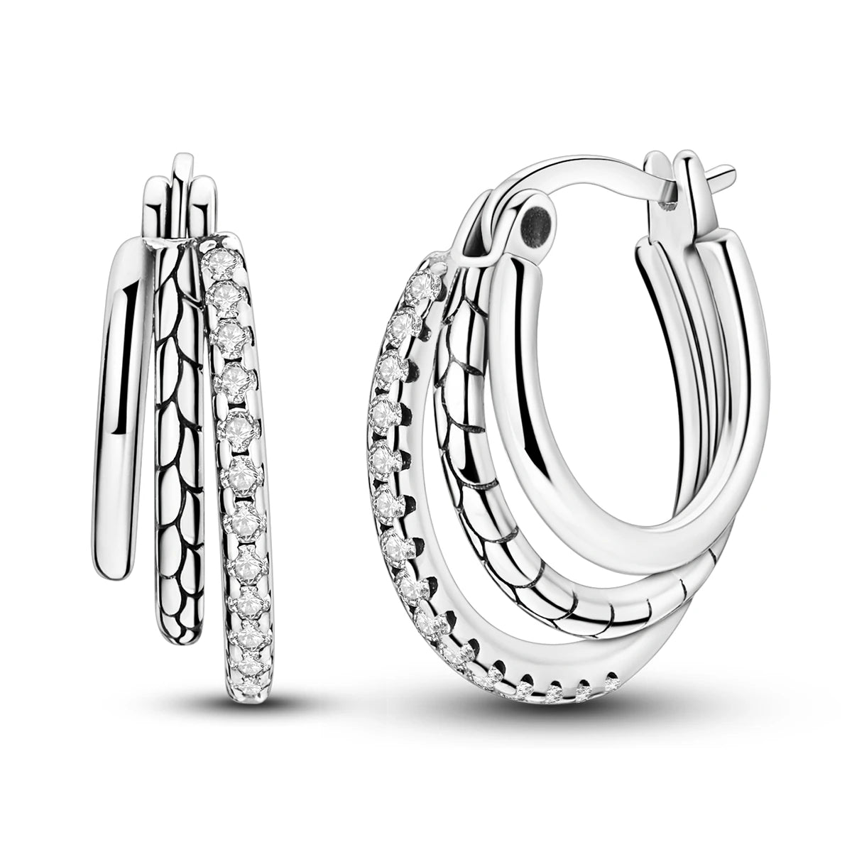 DANA 925 Sterling Multi-layer Hoop Earrings