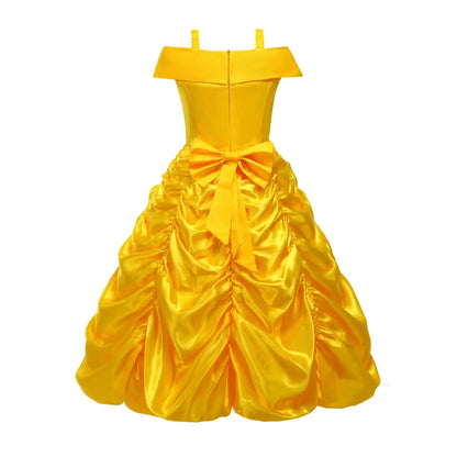 Off Shoulder Yellow Princess Costume Cosplay Dress