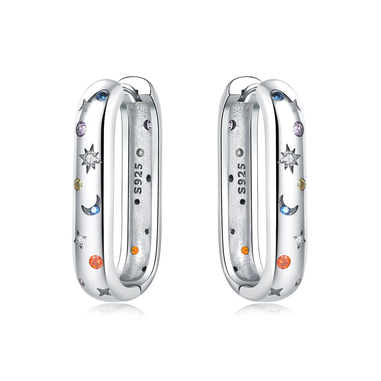 925 Sterling Silver Simple Gold U-shaped Earrings