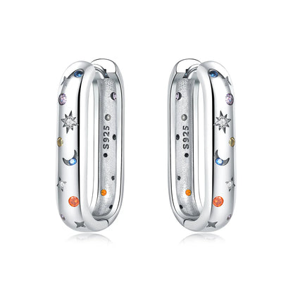 925 Sterling Silver Simple Gold U-shaped Earrings