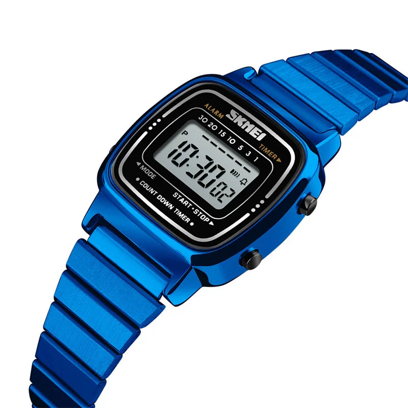 Bracelet Luxury Stainless Steel Strap Waterproof Digital Chronograph Wristwatch