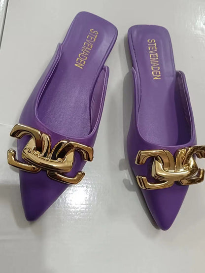 Luxury Metal Chain Flats