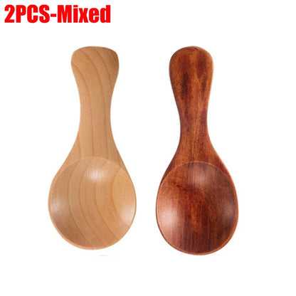 1-10PCS Mini Natural Wooden Spoons