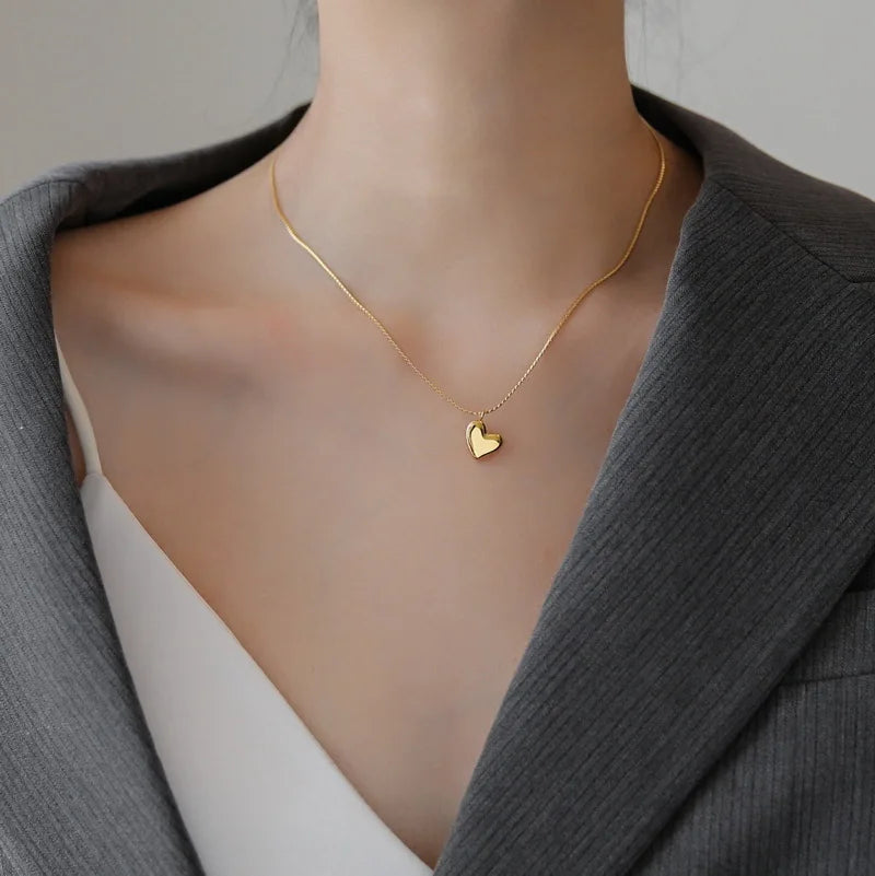 Heart Butterfly Stainless Steel Pendant Necklaces Jewelry