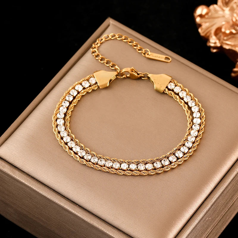 DANA Twisted 18K Gold Plated Bracelet