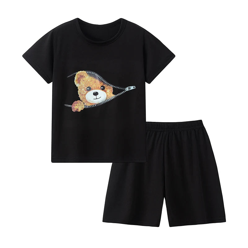 Cute Short sleeved Shorts Casual Set