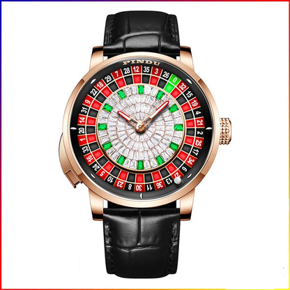 Russian Roulette Game 46MM Mechanical Sapphire Mirror Diamond Dial Watch