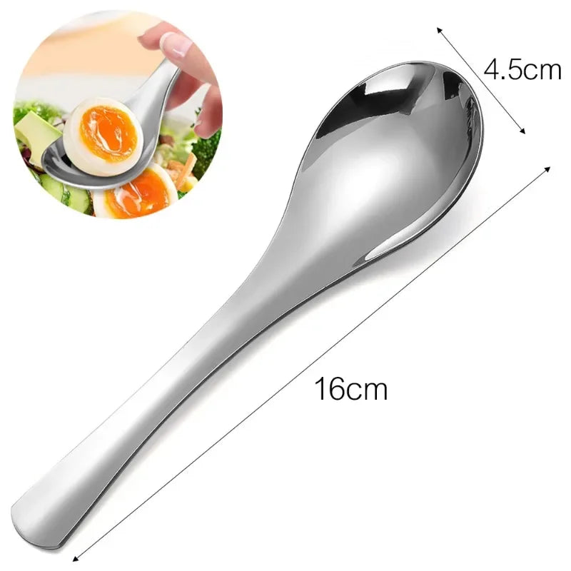 6/1Pcs Stainless Steel Spoon Thicken Soup Spoons