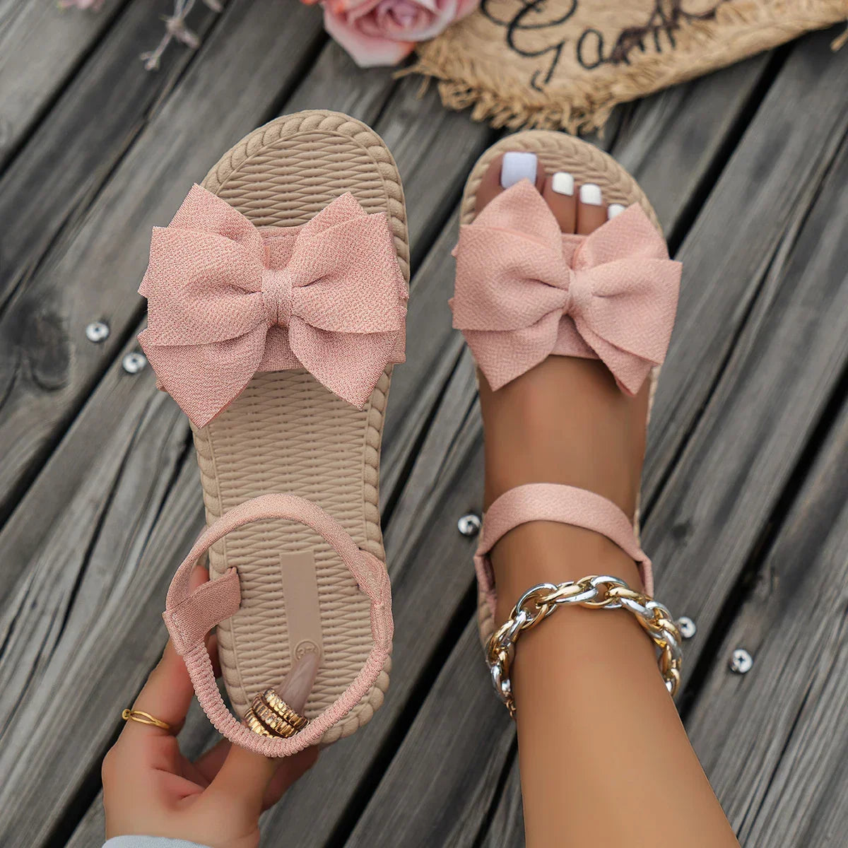 Lightweight Casual Bow Tie Flat Slippers