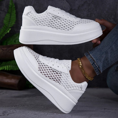 Thick Bottom Mesh Sports Lightweight Platform Sneakers