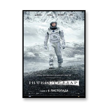 Interstellar Movie Poster Astronaut Outer Space Canvas Wall Art Print