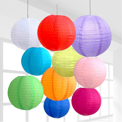 10/15/20/25/30cm Round Chinese Paper Lanterns Birthday Wedding Decor Gift