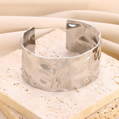 DANA Gold Chunky Flower Cuff Bangle Bracelet