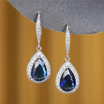 925 Sterling Silver Drop Cubic Zirconia Earring