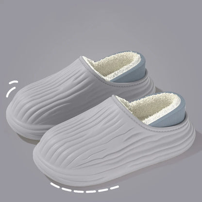 Winter Cotton Warm Non-Slip Thick Bottom Slides Soft Waterproof Slippers