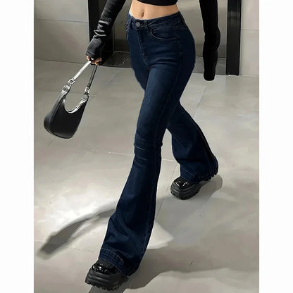 High Waist Flared Jeans Trousers