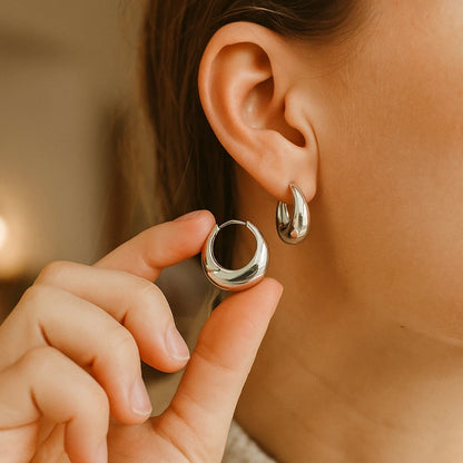 Stainless Steel Golden Double Layered Flower Earring