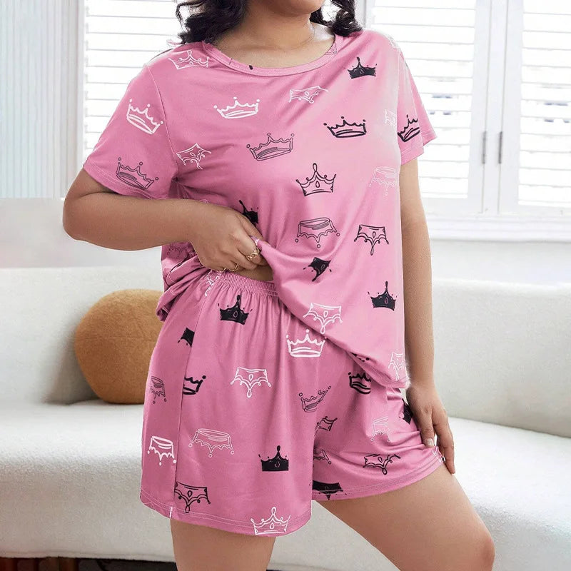 Letter Print Soft Short-sleeved Pyjama