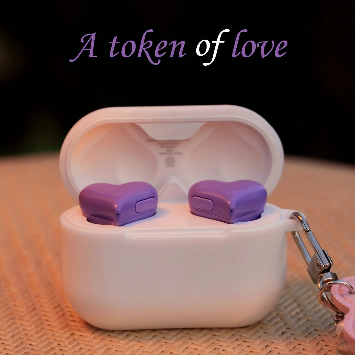 TWS Heart Shaped Bluetooth Headset Wireless Earbuds with ENC Smart Noise Cancellation