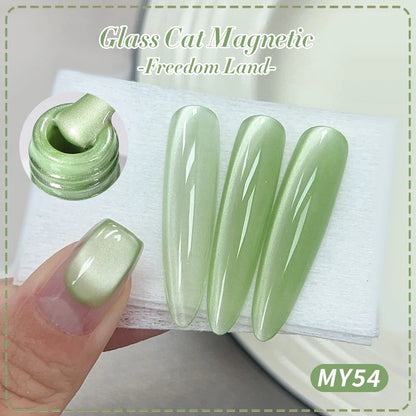 Pink Glass Bead Cat Magnetic Gel Nail Polish