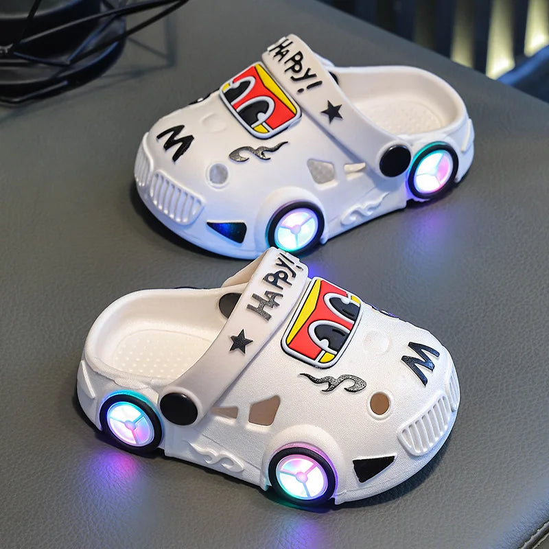 Car Shaped Wheels Will Light Up Soft Bottom Slippers