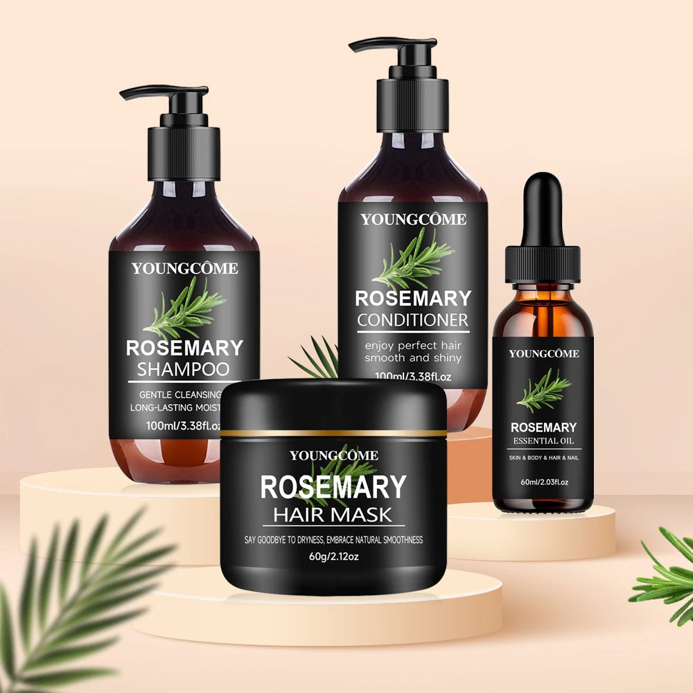 Rosemary Kit 4in1  Mask+Shampoo+Conditioner+Oil Helps Strengthen Weak Hair Care