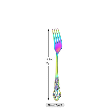 Stainless Steel Cutlery Knife Tea Fork Ice Cream Spoon Tableware Set