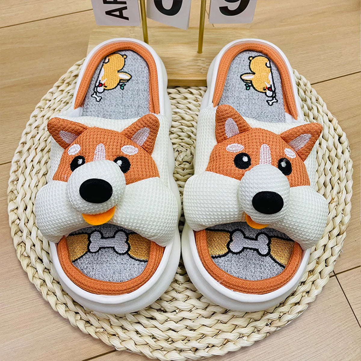 Cute Cartoon Lovely Animals Bedroom Cotton Home Indoor Thick Sole Slippers
