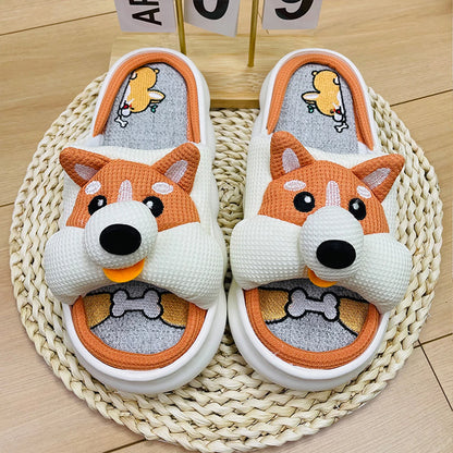 Cute Cartoon Lovely Animals Bedroom Cotton Home Indoor Thick Sole Slippers